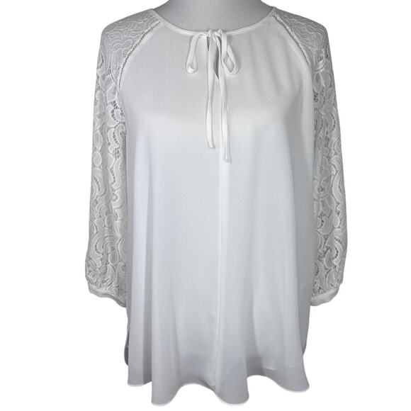 Haute Hippie Tribe, Peasant Blouse, NWOT, White, Medium, Chiffon - Picture 1 of 6